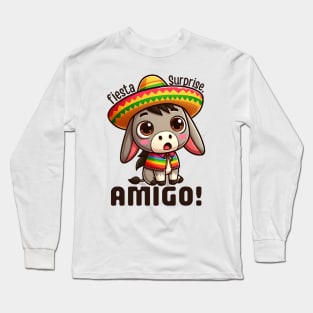 Kawaii cinco de mayo donkey Long Sleeve T-Shirt